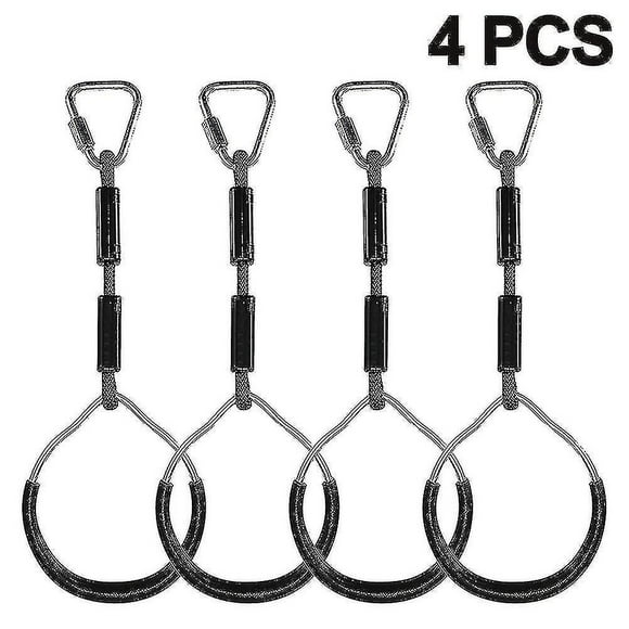 Swing Gymnastic Rings,4pcs Play Sets Playground Equipment ,black