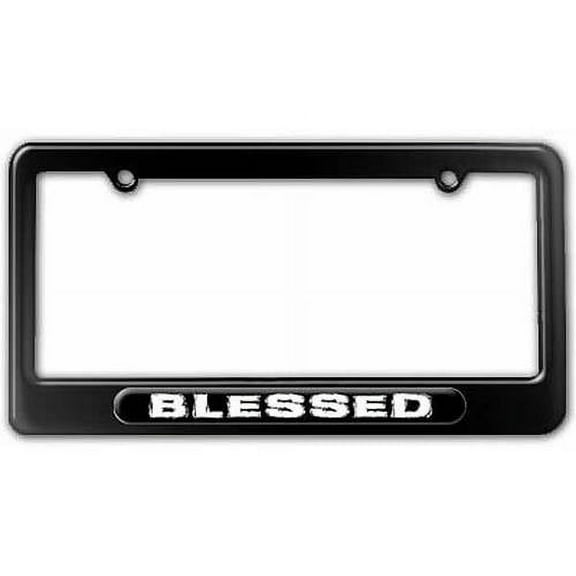 Blessed, Religious License Plate Tag Frame, Multiple Colors