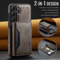 thumbnail image 2 of Detachable Wallet Compatible with Magsafe Wireless Charing for Samsung Galaxy S24 Case with Card Holder Magnetic Snap, RFID Blocking Kickstand 2 in 1 Shockproof Case for Samsung Galaxy S24, Coffee, 2 of 9