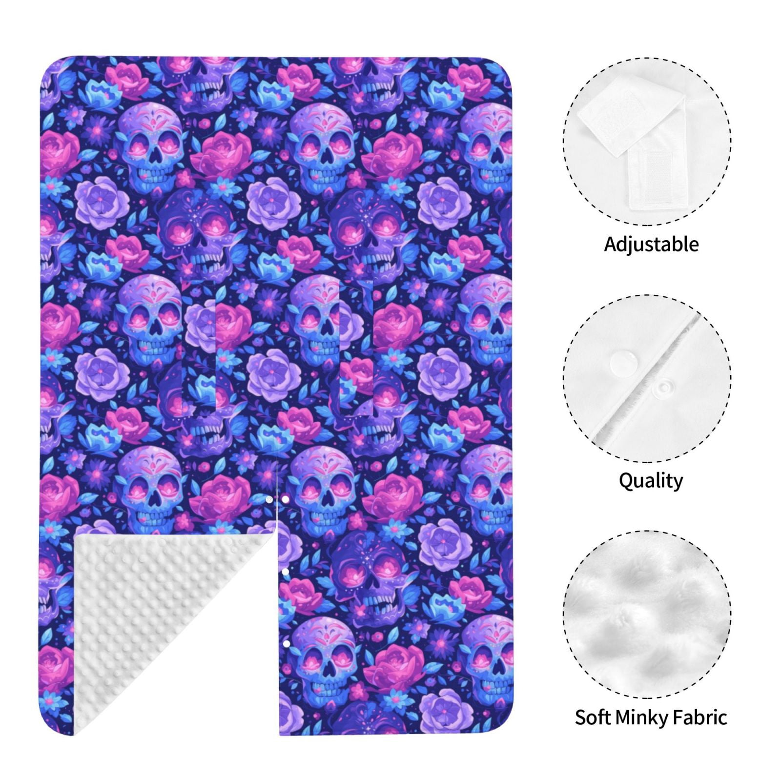 Naloa blue Skull purple flower1 Baby Car Seat Cover, Breathable Baby Carrier Cover, Multiuse Baby Carrier Cover & Nursing Breastfeeding Cover