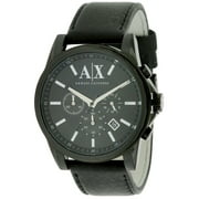 Armani Exchange Black Leather Chronograph Mens Watch AX2098