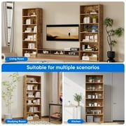 EDX 6 Tier Bookcase Storage, 63 Inch Large Tall Floor Standing Open Bookshelf for Home Office, Living Room, and Bedroom, Rust