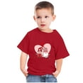 thumbnail image 2 of MeetoTime Kids Short Sleeve Tops Casual Loose Cotton T-Shirt for Boys Girls Valentine's Day Printed 3-10 Years, 2 of 6