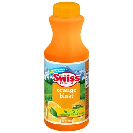 Swiss Premium Orange Blast Drink - 1 Pint Plastic Bottle