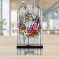 thumbnail image 3 of Designocracy 892098-DG 6 x 3 x 3 in. American Wreath Cell Phone Stand with Wood Mobile Holder Organizer, 3 of 11