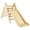 Natural, variant on Gymax 2-in-1 Wooden Climbing Triangle Set Triangle Climber w/ Ramp Natural