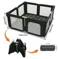 thumbnail image 2 of Baby Playpen 51" x 51", Play Pens for Babies and Toddlers Baby Fence Play Yards for Indoor & Outdoor with Breathable Mesh Anti-Fall Playpen, Black, 2 of 8