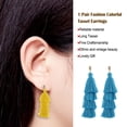 thumbnail image 4 of Pendientes de borla Qarigey Candelabro de 4 capas Estilo vintage bohemio Étnico largo Azul, 4 of 6
