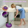 thumbnail image 3 of Telescopic MOP: Professional Heavy Duty Floor Cleaner, Easy Retraction Mop, Extendable Handle With Absorbent Microfiber Head, Multiple Superfic Cleaning Tool,A, 3 of 9