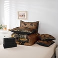 thumbnail image 6 of Homewish Cute Cartoon Dinosaur 7pcs Bedding Comforter Set,Country Farmhouse Lodge Queen Bedding Sets,Brown Black Queen Sheet Sets For Boys Kids,Microfiber Bedroom Decor Reversible, 6 of 8
