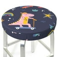 thumbnail image 3 of Haiem Cartoon Dinosaur Scooter Sport Blue Cushion Round Bar Chair Seat Cover Bar Chair Cushion Covers Elastic Washable Bar Chair Cover,Protects from Scratches and Stains-13 inch, 3 of 7