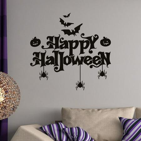 happy halloween bats spider wall sticker window home decoration