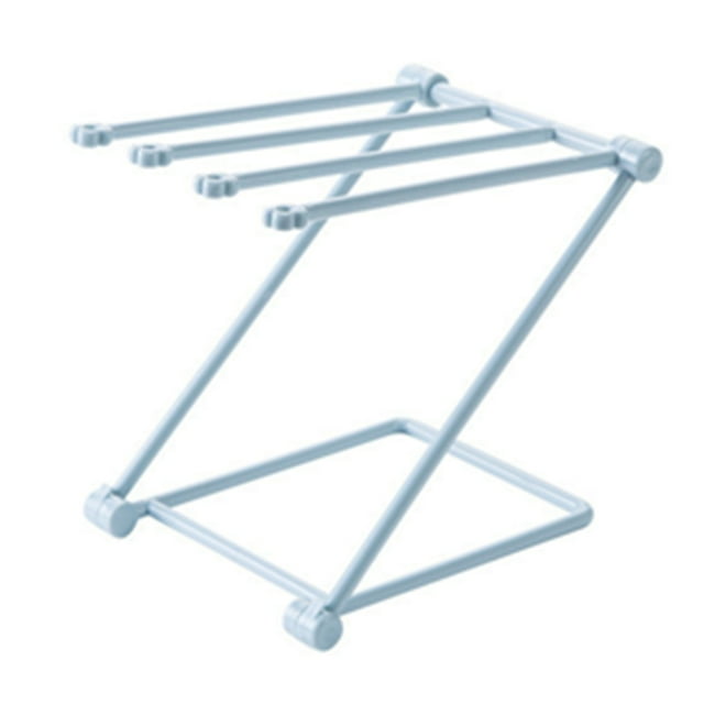 Folding Towel Drying Rack, Washcloth Holder with Vertical Dish Cloth Storage Rack for Kitchen, PP Material, Convenient to Take, Stylish Look, Supports Cups and Milk Bottles