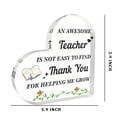 thumbnail image 3 of Teacher Appreciation Heart Shaped Acrylic Plaque 3.9X3.9 Inch Teacher Christmas Gifts Stocking Stuffers End of Year Thank You Retirement Gifts Premium Classroom Home Office Decor, 3 of 4