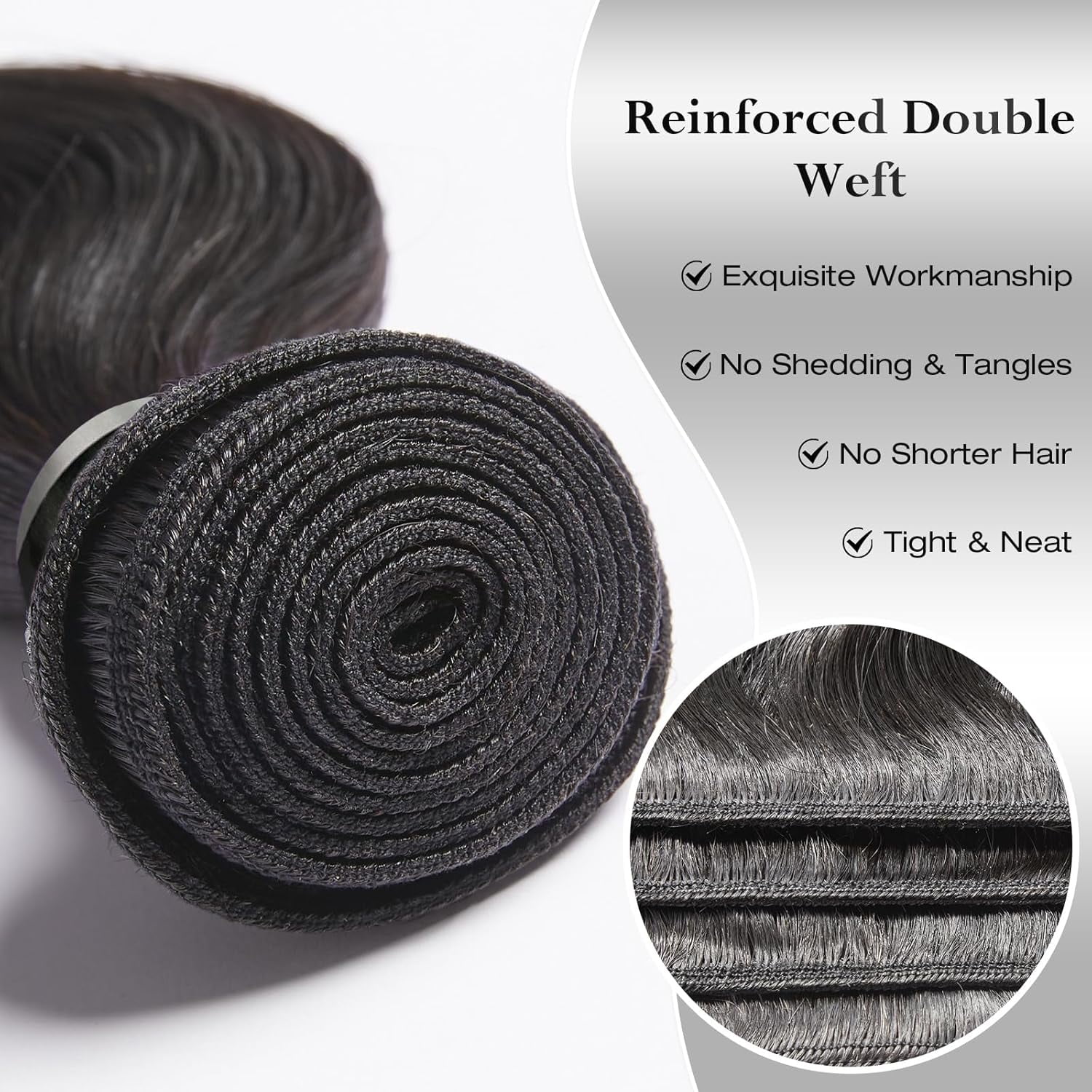 ASHINE 16 18 20 inch Raw Human Hair Bundles Body Wave Unprocessed for Women Natural Black 3 pcs Bundles