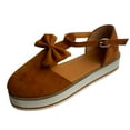 thumbnail image 2 of Kayannuo Shoes for Women Fall Clearance Women's Breathable Flat Round Toe Bowknot Buckle Strap Casual Single Shoes, 2 of 3