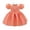 r-205Orange81, variant on MEZZALL Dresses Elegant Satin Bow Dress For Baby Girls Birthday Party Gown Boho Short Sleeve Crew Neck Solid Color Child Sundress