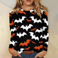 thumbnail image 2 of Suéter de manga larga con cuello redondo y estampado de Halloween informal a la moda para mujer, 2 of 5