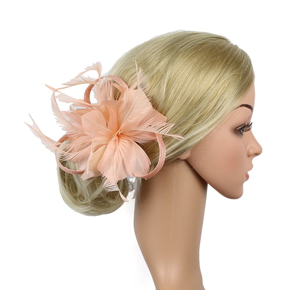 WNEGSTG Head Scarf Headbands Hair Accessories for Women,Feather Fascinators Womens Flower Hat for Cocktail Ball Wedding Headband