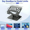 thumbnail image 4 of AGCAN Telescopic Laptop Stand for Desk with 360 Rotating Base, Height Adjustable, Ergonomic Portable Riser Holder for Good Posture, Compatible with MacBook Pro, All Laptops 10-17"-Gray, 4 of 7