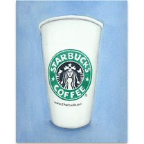 Starbucks Watercolor - 11x14 Unframed Art Print - Great Gift to Starbucks Fans
