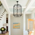thumbnail image 4 of Trilenars 8-Lantern Layered Chandelier,Industrial Farmhouse Hanging Pendant Light,Used in Living Rooms, Dining Rooms, Bedrooms, Corridors, Study Rooms, Entrances, Lobbies, Stairs, 4 of 9