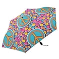 thumbnail image 4 of Peace Love Sign Compact Sun Umbrella Windproof Travel Umbrellas for Rain Strong Portable UV Protection, 4 of 8