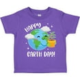 thumbnail image 3 of Inktastic Happy Earth Day Cute Smiling Planet Earth with Tree Boys or Girls Toddler T-Shirt, 3 of 5