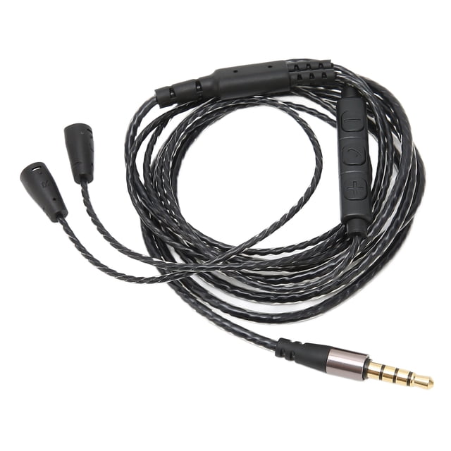 Cable de audio de repuesto para auriculares OFC con control de volumen y función de micrófono para IE 8 IE 80