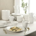 thumbnail image 2 of Gibson Home Ogalla 30 Piece Plates, Bowls, & Mugs Dinnerware Set - Service for 6 - White Porcelain W/ Gold Band, 2 of 13