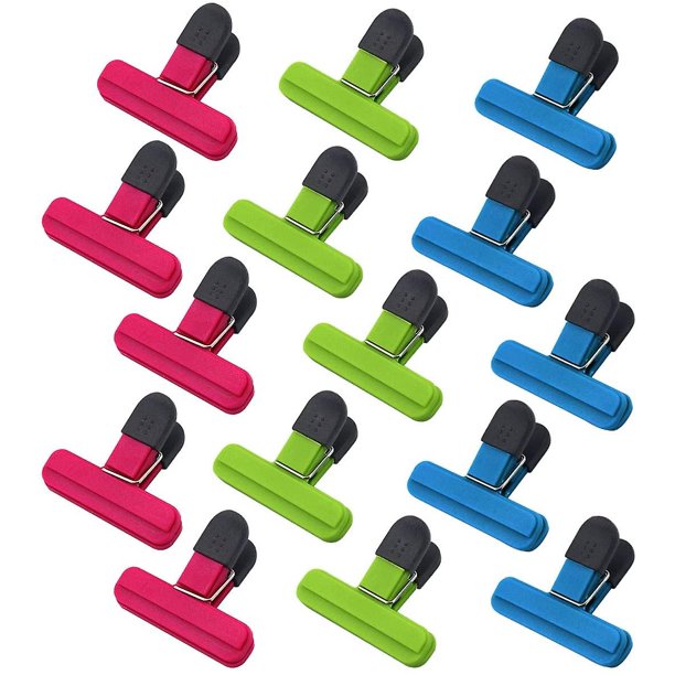 Juego de clips para bolsas de chips Clips de sellado para bolsas de alimentos con buenos agarres Surtido brillante