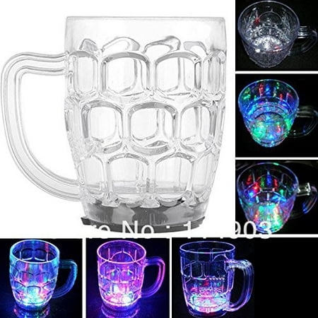 New!350ml LED Light-up Flashing Rocks Glass Drink Ware Drink Beer Mug Cup Container LED Light Beer Cup with 6 LED, dinnerware sets By (Best Flashing Box For All Mobile)