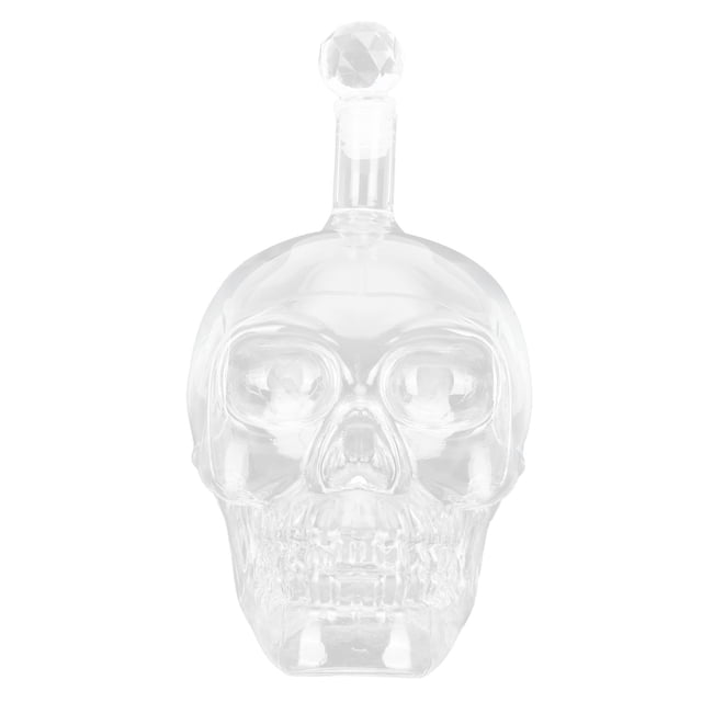 Botella de vino de cristal con forma de calavera, transparente, para whisky, para bar, suministros de KTV, 1000 ml