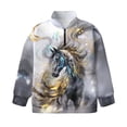 thumbnail image 4 of Uorisanigo Cool Horse Girls Half Zip Sweatshirt with Long Sleeve, Oversized Sweatshirts for Teen Girl, Fashion Quarter Zipper Hoodies Athletic Shirts Top Hoodies Winter Clothes, 4 of 7