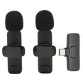 thumbnail image 3 of Wireless Lavalier Microphone One Tows Two Plug and Play Noise Reduction Mini Lapel Microphone for Recording Live Stream K9 Type C, 3 of 5