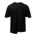 thumbnail image 3 of Camisa Elvqul para Caballero Negro Algodón Casual Liso Manga Corta Cuello Redondo, 3 of 3