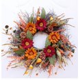 thumbnail image 1 of Halloween Fall Wreath Simulated Sunflower Pumpkin Berries Door Hanging Harvest Festival Rattan Circle, 1 of 3