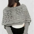 thumbnail image 2 of Women's Scarf with Sleeves,Knitted Cable Wrap,Knitted Cable Wrap, Multifunctional Knitted Double Sleeve Scarf for Women, Sweater Scarf with Sleeves,Light Gray, 2 of 7