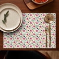 thumbnail image 4 of Lightgreen Daisy Flower Pink Blooms Pattern Summer Placemats Table Placemats Set Of 6-Linen Kitchen Washable Placemats Table Mats 11.8"x17.7" Non-Slip Heat Resistant, 4 of 5