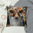 thumbnail image 2 of Nawypu  Baby Cow in a Bucket Boho Flowers Floral Throw Pillow Cover,Farmhouse Summer Flower Floral Decorative Cushion Cover for Home Girls Room Living Room,Gifts for Cow Lovers Women Girls, 2 of 5