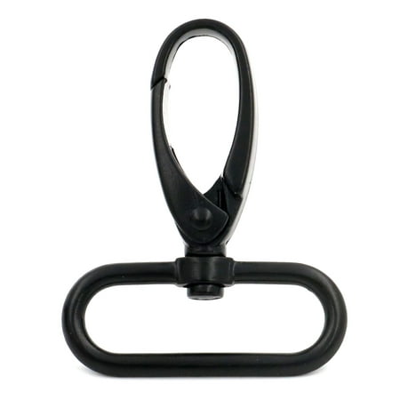 

Fenggtonqii 1.5 Swivel Trigger Lever Push Gate Snap Hook Lobster Claw Clasp Spring Loaded Clip Oval Ring Ended Black L-Size - Pack of 4