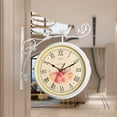 thumbnail image 2 of Decoración de reloj de colgante de pared silenciosa antigua de doble cara de con rosa Zulema Reloj de pared de doble cara, 2 of 7