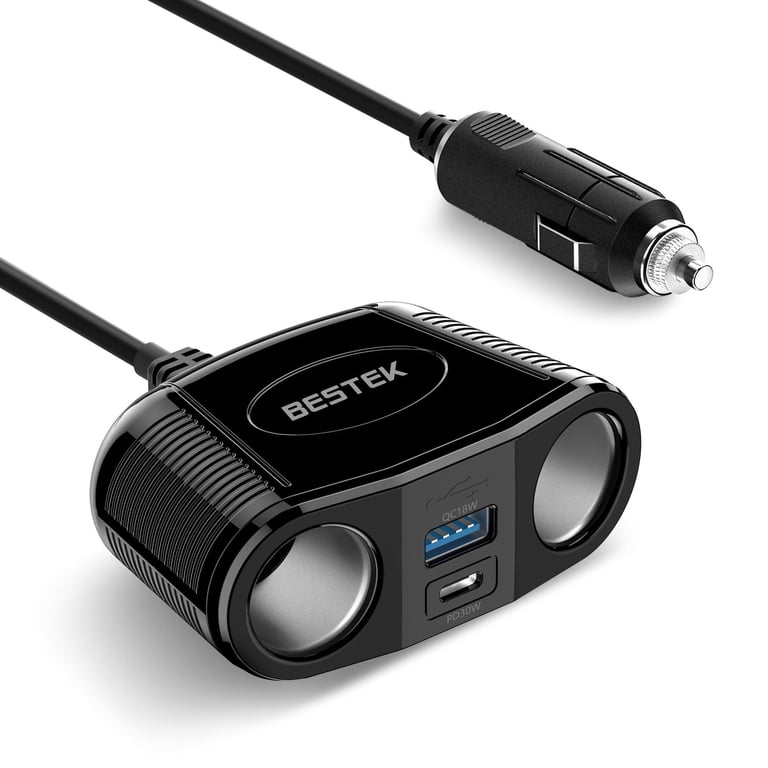 cigarette lighter splitter walmart BESTEK 150W Adapter and off Socket Car Cigarette Power Adapter