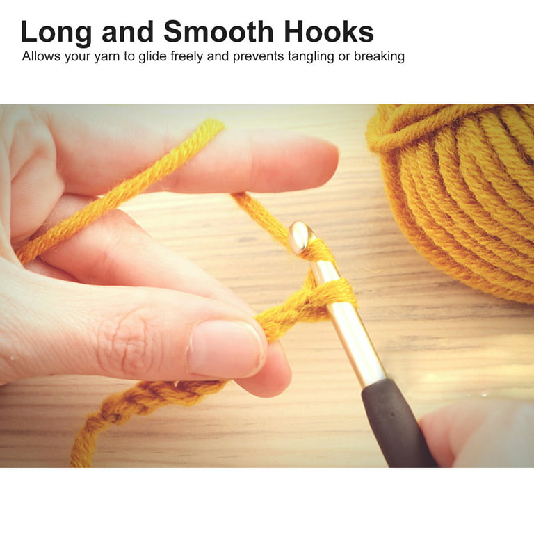 4mm Crochet Hook, Ergonomic Handle for Arthritic Hands, Soft Rubber Grip  Extra Long Knitting Needles for Beginners and Knitting Crocheting Yarn (4mm)