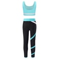 thumbnail image 2 of TSSOE Kids Gymnastics Tracksuit Girls Dance Crop Tank Tops Sport Bra Vest with Yoga Leggings Ice Blue Green 12, 2 of 6