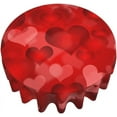 thumbnail image 2 of Valentines Day Tablecloth 60 Inch Round Red Romantic Tablecloth Love Hearts Valentine Table Cloth Dust-Proof Wrinkle Resistant Rustic Tablecloth for Home Dining Room Party, 2 of 5