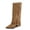 Khaki, variant on Dasayo Slouch Woman Boots Mid-Calf Yellow Wide Calf Pointed Toe Side Zip Dress Boots Women Shoes 36