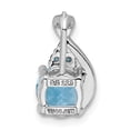 thumbnail image 3 of FB Jewels Sterling Silver Rhodium-plate Dia. Swiss & London Blue Topaz Pendant, 3 of 3
