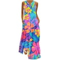 thumbnail image 2 of Dihao Dresses for Women 2024 Plus Size Dress Women Sleeveless V-Neck Casual Long Dress Loose Floral Printed Tank Dress with Pockets Vacation Beach Sundress Dresses Suspender Skirt, 2 of 5
