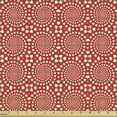 thumbnail image 2 of Abstract Fabric by the Yard, Rhythmic Contemporary Spiraling Dots Flowers Bicolored Illustration Print, Upholstery Fabric for Dining Chairs Home Decor Accents, Vermilion and White by Ambesonne, 2 of 5